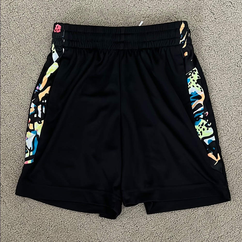 Tek Gear Kids Black Shorts with Multicolor Side Accents